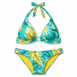 Nouveau maillot de bain bikini triangle léopard dos nu trois points sexy grande taille pour femme avec logo frontal respirant - Product Image 3