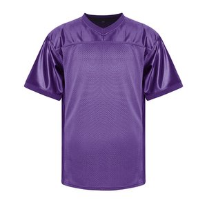 Maillot de football violet à col en V et manches courtes en mesh pour homme, respirant, coupe classique, toutes saisons - Product Image 1