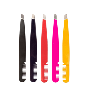 Pinzas de Acero Inoxidable de Alta Calidad con Punta Inclinada para Recortar Pestañas y Cejas, Herramientas de Belleza - Product Image 1