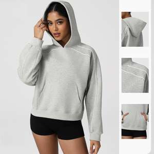 Sudadera con Capucha para Mujer de Alta Demanda, con Logotipo Personalizado, Estilo Casual, Corta, Oversize, Transpirable - Product Image 1