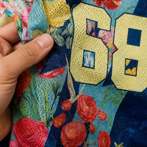 Maillot de football américain sublimé floral premium, coupe oversize, léger, avec logo personnalisé, unisexe, décontracté, en maille, streetwear d'été, vente en gros - Product Image 5