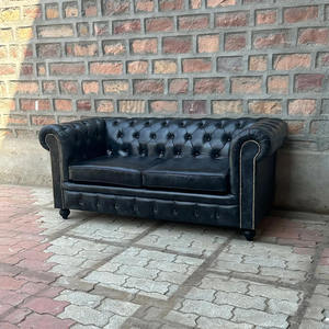 Elegant Black Leather Corner <b>Sofa</b> Modern L Shape Design Button Tufted Back Rolled Arms Eco Friendly Living Room <b>Wood</b> <b>Frame</b> - Product Image 4