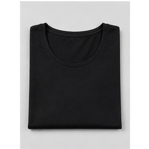 <b>Womens</b> <b>Black</b> Scoop Neck Bell Elbow Sleeve Relaxed Fit T <b>Shirt</b> WTS-0086 - Product Image 5