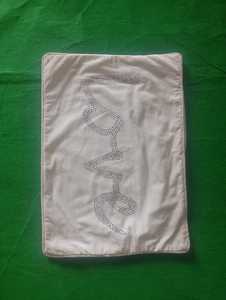 <b>White</b> Rectangle <b>Cushion</b> <b>Cover</b> Embroidered Lips Design Cotton Home Decor Modern Style Envelop Closure Customizable Squad Ghouls - Product Image 1