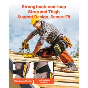 Ginocchiere da Lavoro per Uomo con 2 Cinghie di Estensione, Protezione Antiscivolo in Schiuma Gel per Lavori Pesanti - Product Image 4