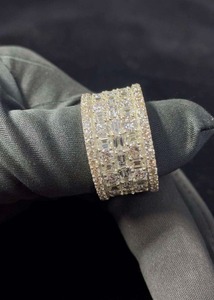 Anillo Unisex de Oro 9K 10K 14K 18K con Certificado IGI, Pureza de 0.50 Gramos, Estilo Hiphop, Diamante Natural Color D, Corte Brillante Redondo - Product Image 4