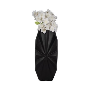 Vase de table moderne en métal noir Dune Bloom, design minimaliste, 10x8x3 pouces, pour eau, décoration de mariage - Product Image 1