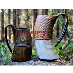Tazas de Cuerno Pulido para Beber con Grabado, Forma Natural, Portátiles, Tamaños Grandes, para Juegos Vikingos, Suministros de la India - Product Image 5