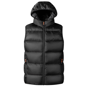 Blouson matelassé sans manches personnalisé avec logo pour homme – Style urbain hivernal, fermeture éclair, procédé de revêtement, service OEM, design sur mesure - Product Image 1