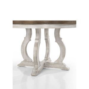 Tavolo da Pranzo Havanna 47 Pollici di Larghezza in Noce Vintage con Base Bianco Sporco, Tavolo da Pranzo Contemporaneo in Noce Vintage - Product Image 3