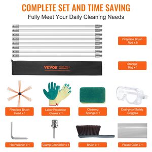 Kit per Pulizia Camini da 26 Piedi con 8 Aste Flessibili in Nylon Rinforzato e Spazzola Ergonomica a 360 Gradi per una Pulizia Efficiente del Caminetto - Product Image 5