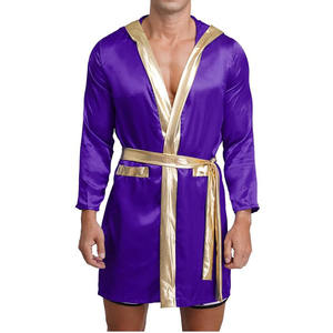 เสื้อคลุมชกมวยสั่งทำสีตามต้องการพร้อมโลโก้ด้านหน้า น้ำหนักเบา ระบายอากาศได้ดี ผลิตจากโพลีเอสเตอร์/ไนลอน บริการ OEM พร้อมโลโก้สั่งทำ - Product Image 2