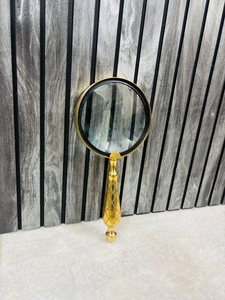Vintage Metal Magnifying Glass with Round Lens Decorative Handheld <b>Reading</b> Magnifier Gold Finish Classic Desk <b>Accessory</b> Gift - Product Image 1