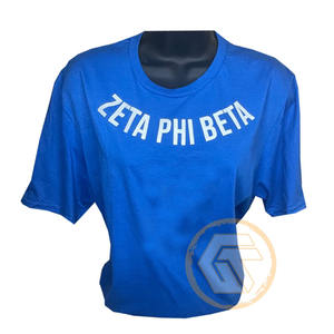 Camiseta de Manga Corta Casual Transpirable de Alta Calidad 100% Algodón con Bordado Personalizado Zeta Phi Beta para Mujeres - Product Image 6
