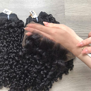 Lujo vietnamita para extensiones de cabello humano rizado Pixie Proveedor de cabello crudo alineado con cutícula - Product Image 2