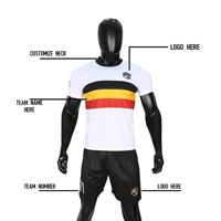 Conjunto de Camiseta de Fútbol Transpirable y Ligera con Logotipo Personalizado, Uniforme de Fútbol de Alta Calidad para Jugadores Tailandeses con Tallas Personalizadas