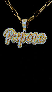 Pendentif personnalisé en diamant Hip Hop avec lettre cursive Papote, design tendance, personnalisé, en argent sterling, glacé, nom VVS D Moissanite IGI - Product Image 3