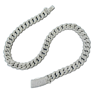 Collar de Cadena Cubana con Diamantes de Moissanita de Lujo, Plata 925, Estilo Hip Hop, Joyería para Hombre y Mujer, Set de Regalo Premium - Product Image 2