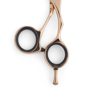 Tijeras de Corte de Pelo Profesionales de Alta Gama con Mango Curvo en Oro Rosa para Estilistas - Product Image 2