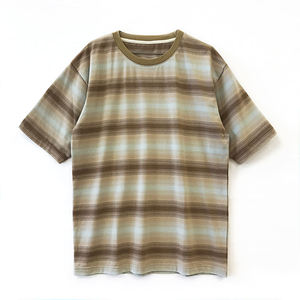 Men Lining Oversized T-Shirt Premium Cotton Layered Crew Neck Short Sleeve Relaxed Streetwear Fashion Tee - Product Image 1
