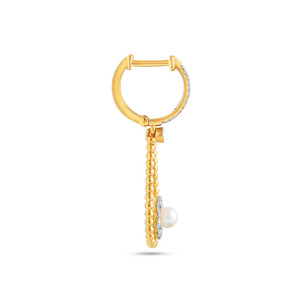 ต่างหูห้อยโซ่ประดับหินสีขาวทอง - Product Image 2