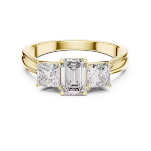 Anillos de compromiso y boda de oro amarillo con diamante moissanita de corte radiante cuadrado para mujer, joyería de moda, regalo. - Product Image 1