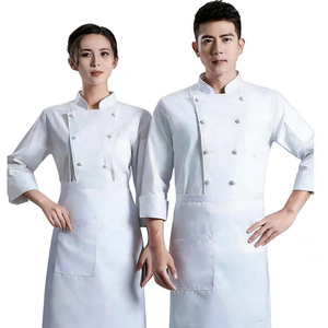 Tabliers de travail unisexe à manches longues pour chef, en mousseline de coton à impression numérique, pour la pâtisserie et la cuisine, automne-hiver, pour hôtels et restaurants - Product Image 4