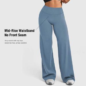 Pantalones de yoga acampanados de cintura alta para mujer al por mayor, leggings deportivos para gimnasio, fitness y running con efecto levantacola - Product Image 5
