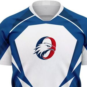Ensemble de maillots de football bleu roi et blanc, uniforme de football personnalisé, vêtements de sport respirants pour équipe, maillot en polyester performant, OEM - Product Image 3
