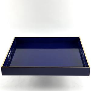 ถาดแลคเกอร์ MDF ทรงสี่เหลี่ยมผืนผ้ามันวาวพร้อมที่จับถาดเสิร์ฟทำมือสำหรับตกแต่งบ้านและบนโต๊ะอาหาร - Product Image 1