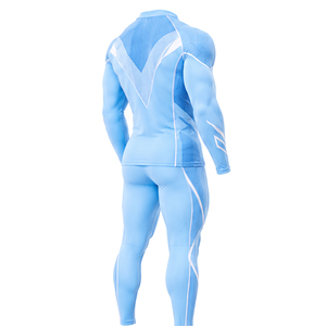 Ensemble de survêtement de compression athlétique personnalisé pour hommes, respirant, à séchage rapide, haut à manches longues et leggings pour le sport, la gym, la course à pied et la remise en forme - Product Image 3