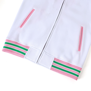 เสื้อแจ็คเก็ตวาร์ซิตี้แบบมีซิป ¼ ตัว สีขาวสไตล์กรีก แบบสั่งทำพิเศษ ผลิตจากผ้าขนสัตว์ พร้อมคุณสมบัติกันลม สำหรับใช้ในฤดูหนาว เหมาะสำหรับชมรมวิทยาลัย - Product Image 4