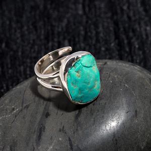 Vintage Silver Fancy Shape <b>Rings</b> <b>Turquoise</b> Gemstone Natural Stone <b>Ring</b> for Women Gift Fine Jewelry Wholesale Drop-shipping - Product Image 1