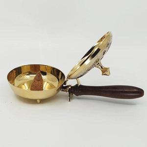 Cast Brass Islamic Antique Fragrances Incense Burner Lavender <b>Tea</b> Scent Office Car Freshener <b>Pot</b> Handmade Church Handle - Product Image 2