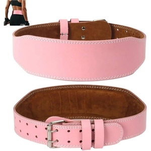 Cinturón de Levantamiento de Pesas de Cuero Genuino de Búfalo para Mujer, Soporte Ajustable para la Cintura, Cierre de Hebilla para Entrenamiento de Fuerza, Color Negro - Product Image 2