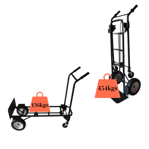 Wholesale Matte Black Powder Coated Steel Convertible Hand <b>Trolley</b> Cart for Garage Workshop Use - Product Image 6