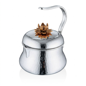 Stainless Steel Tea Pot With Lid Wooden Handle Minimalist Design For Kitchen Use Handmade <b>Teapot</b> On Sale - Product Image 6