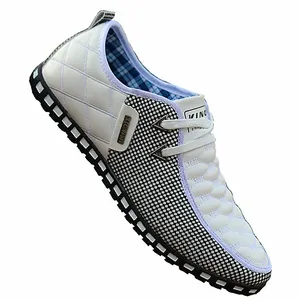 Chaussures en cuir pour hommes, baskets blanches légères et respirantes, chaussures de conduite à bout pointu, chaussures d'affaires pour hommes, collection automne - Product Image 2