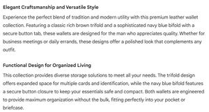 Brown Trifold Leather <b>Wallet</b> for Men with Multiple Card Slots and Transparent ID Window Slim And Blue Leather Snap Button <b>Wallet</b> - Product Image 6