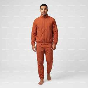 Ensemble de costume pour homme personnalisé, automne et hiver, ensemble de veste coupe-vent en nylon et pantalon pour homme - Product Image 2