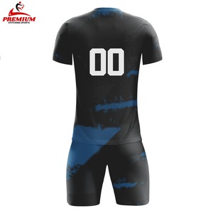 Uniforme de football pour hommes en polyester 100% respirant, anti-rides, antibactérien, à séchage rapide, manches courtes, été - Product Image 6