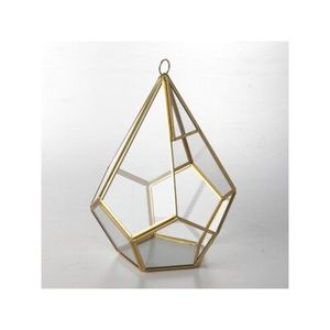 Verre transparent en cristal de laiton + cadre métallique en cuivre, joli terrarium en boule géométrique, cactus - Product Image 2