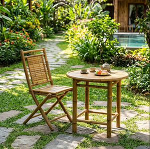 High Quality Best Selling Folding Bamboo <b>Chair</b> Boho Bamboo Furniture Garden <b>Chairs</b> Set for Home Resort Decor - Product Image 4