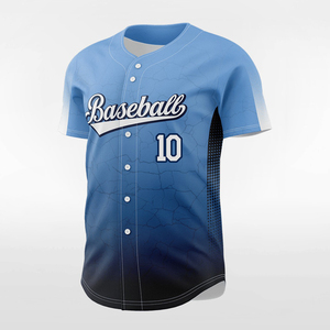 Maillots de baseball unisexes de qualité supérieure, dernier design, rayures blanches et bleu ciel, grandes tailles, 100 % polyester, service OEM, vêtements de sport - Product Image 5