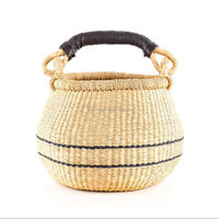 Panier de rangement en jonc de mer Bolga fait main, écologique, couleur personnalisable, durable, prix usine, Vietnam, style moderne classique