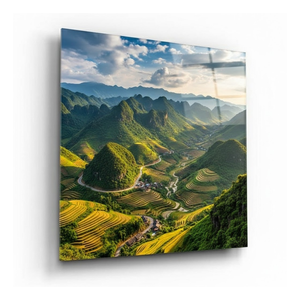 Art mural en verre trempé moderne, panneau décoratif en verre imprimé UV pour la décoration murale de la maison, du magasin, de l'hôtel - Product Image 5