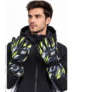 SI Full Finger Ski <b>Gloves</b> Sublimation Print Waterproof Windproof Thermal Adjustable Strap Winter Outdoor Unisex - Product Image 2