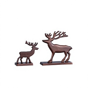 Escultura de Reno Antigua de Metal, Decoración Navideña Hecha a Mano, Personalizable, Figura Decorativa de Ciervo Festiva para Interiores, Moderna - Product Image 1