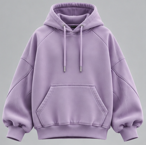 Men's Oversized <b>Hoodie</b> Sleeve Pullover Sweatshirt Solid Casual Drawstring Kangaroo Pocket Purple - Product Image 1