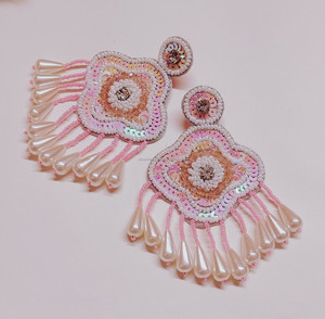 ต่างหูรูปต้นไม้ประดับลูกปัดหลากสี งานปักมือคุณภาพดีเยี่ยม ปี 2025 สำหรับทุกเพศ ทนทาน แฟชั่น - Product Image 1